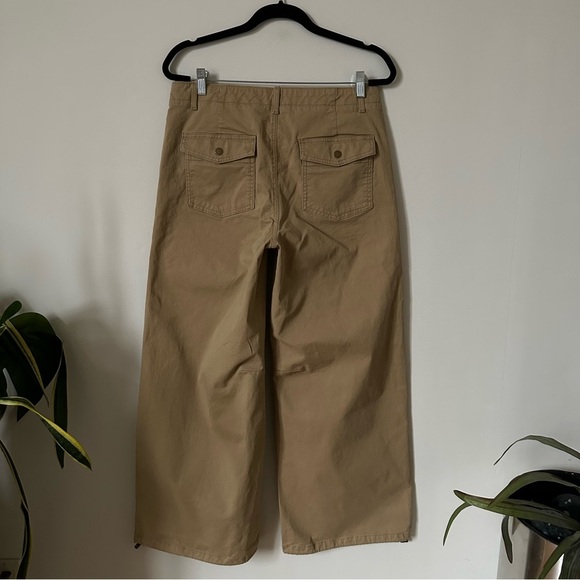 Banana Republic Authentic Chino Wide Leg Parachute Pants In Khaki Size 8 - Picture 3 of 8